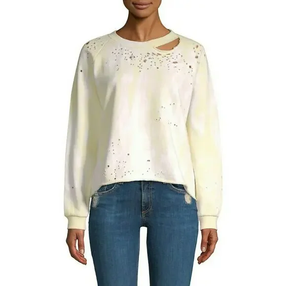 GENERATION LOVE Andrews yellow tie dye cut out sweatshirt pullover Size S NEW - Picture 3 of 11